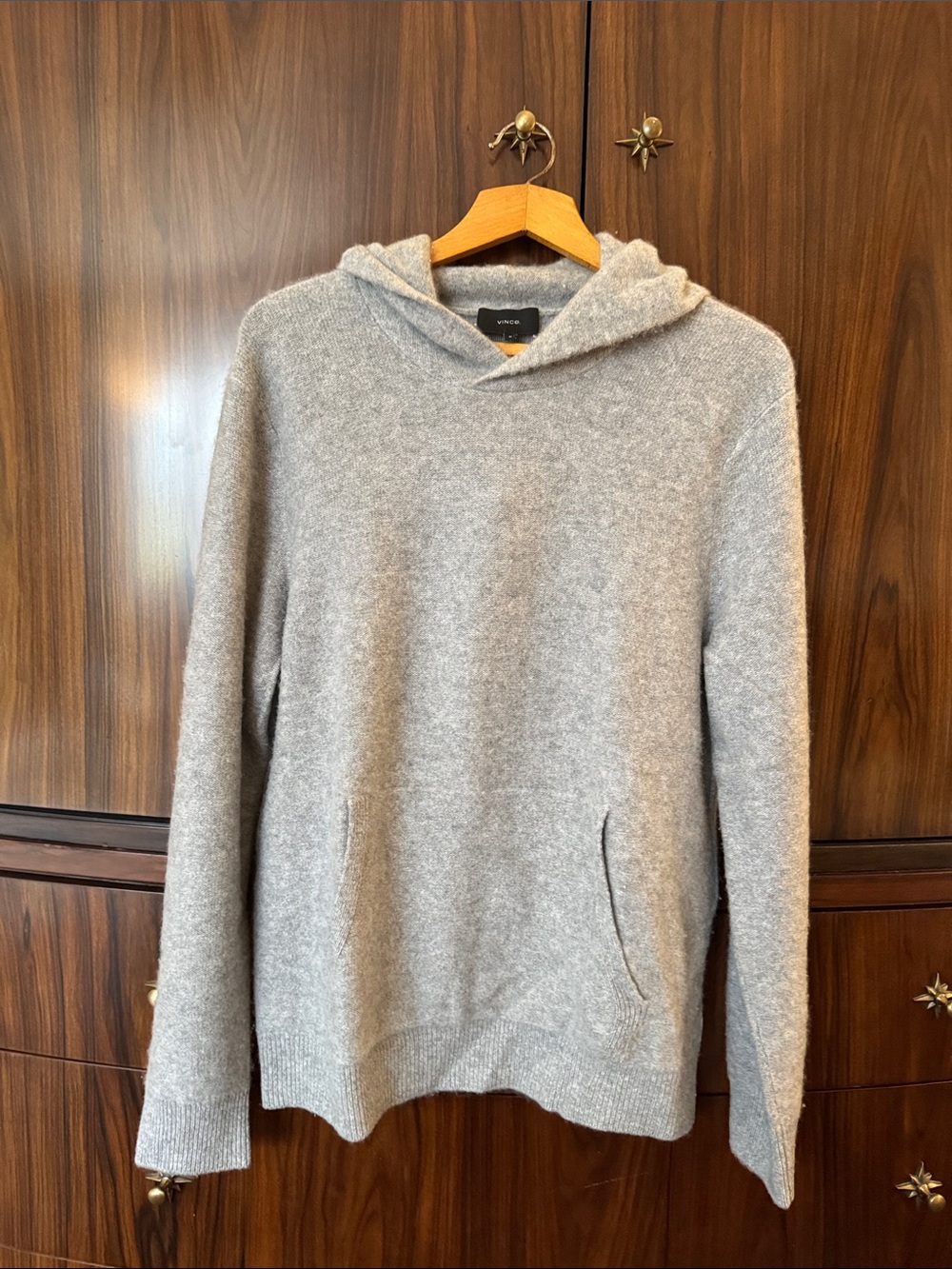 Men's Gray Hooded Sweater - Soft Knit Pullover